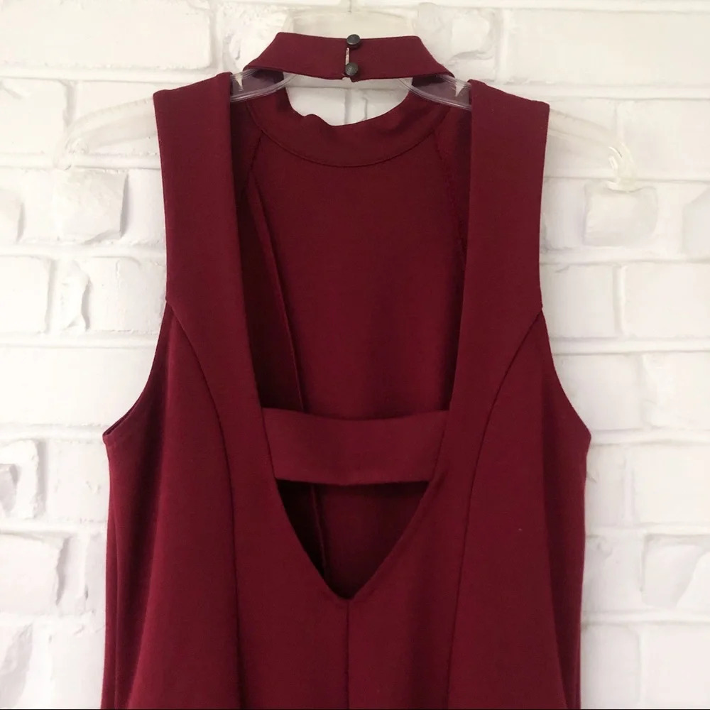 🍁Free People Fit-and-Flare Sleeveless Red Dress S - Picture 5 of 7